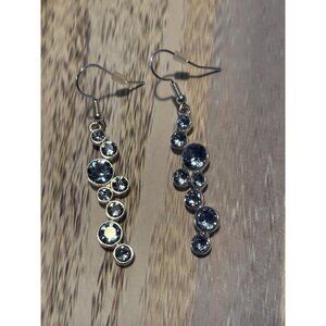 I AM COM Earrings Handmade Cascade Dangles w Blue Swarovski Crystals, Brand New